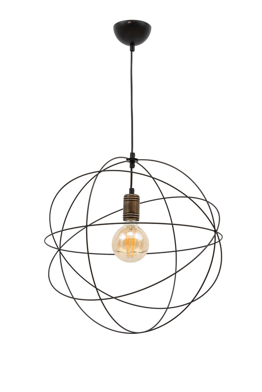 Lampa wisząca Olinto czarna 45×130 cm – packshot na białym tle (front)
