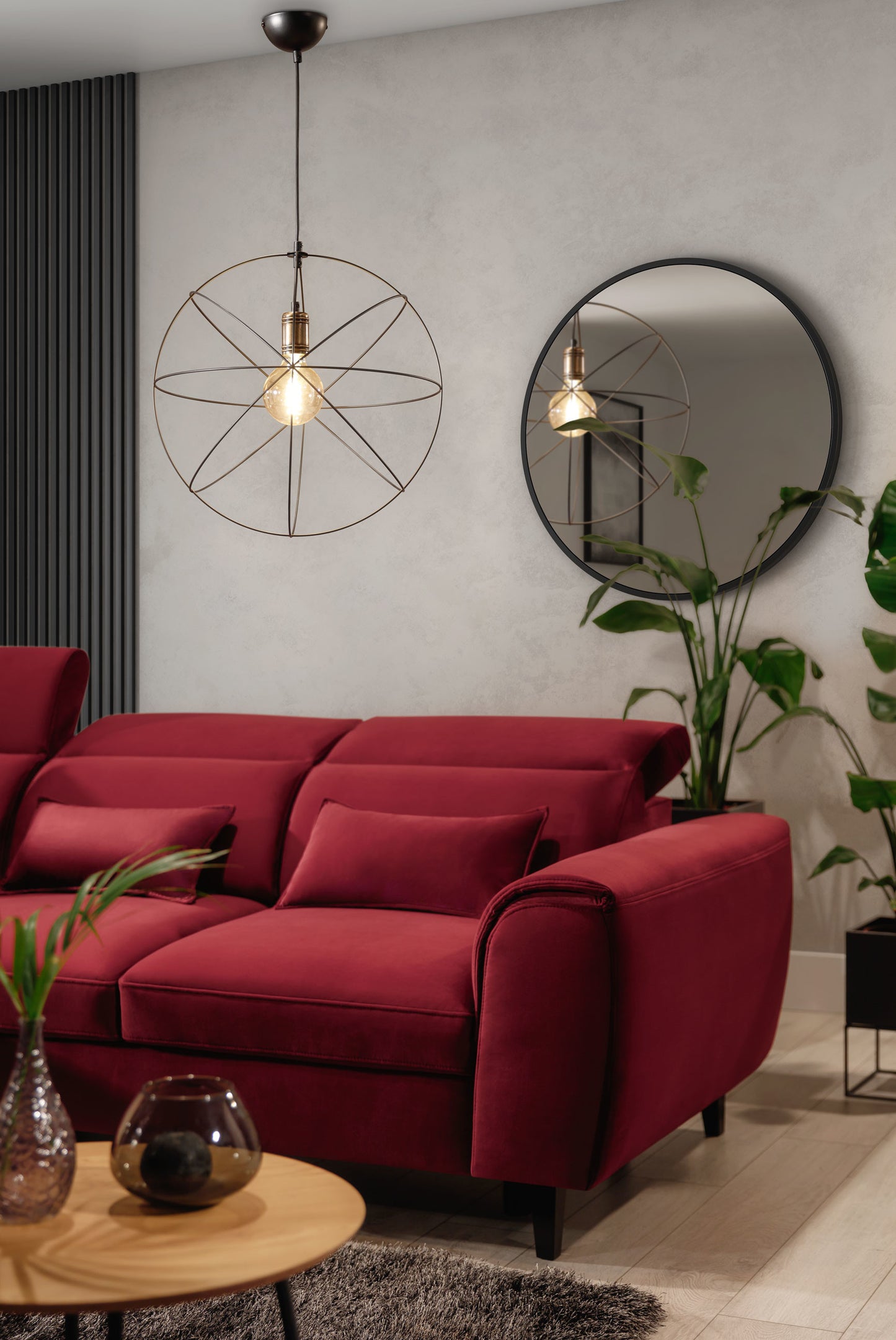 Lampa wisząca Olinto czarna 45×130 cm – miniatura packshotu na białym tle