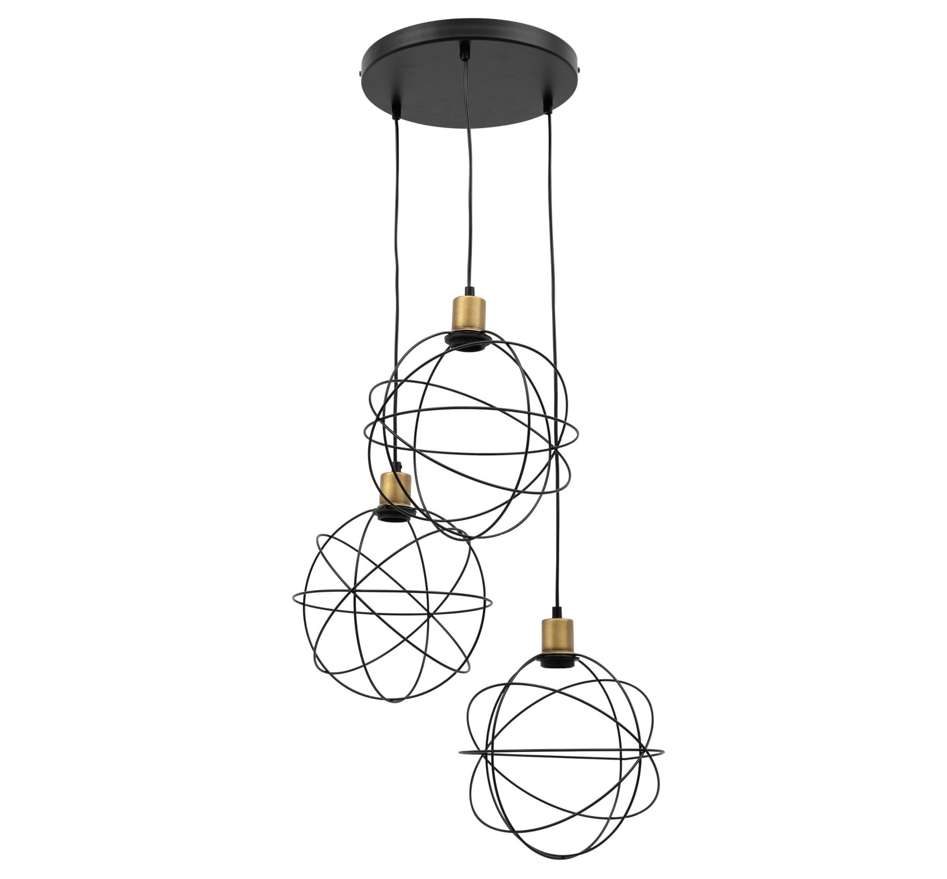 Lampa wisząca potrójna Olinto czarna 52×120 cm – miniatura packshotu na białym tle