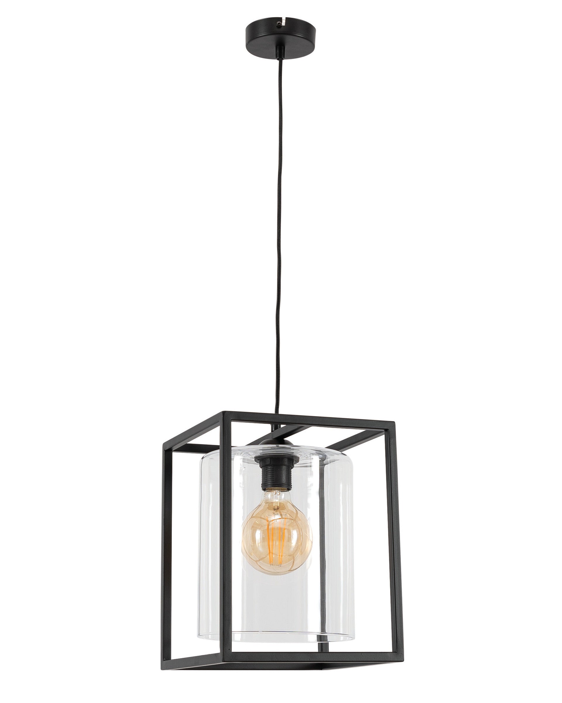 Lampa wisząca Quadratus czarna 23×120 cm – packshot na białym tle (front)