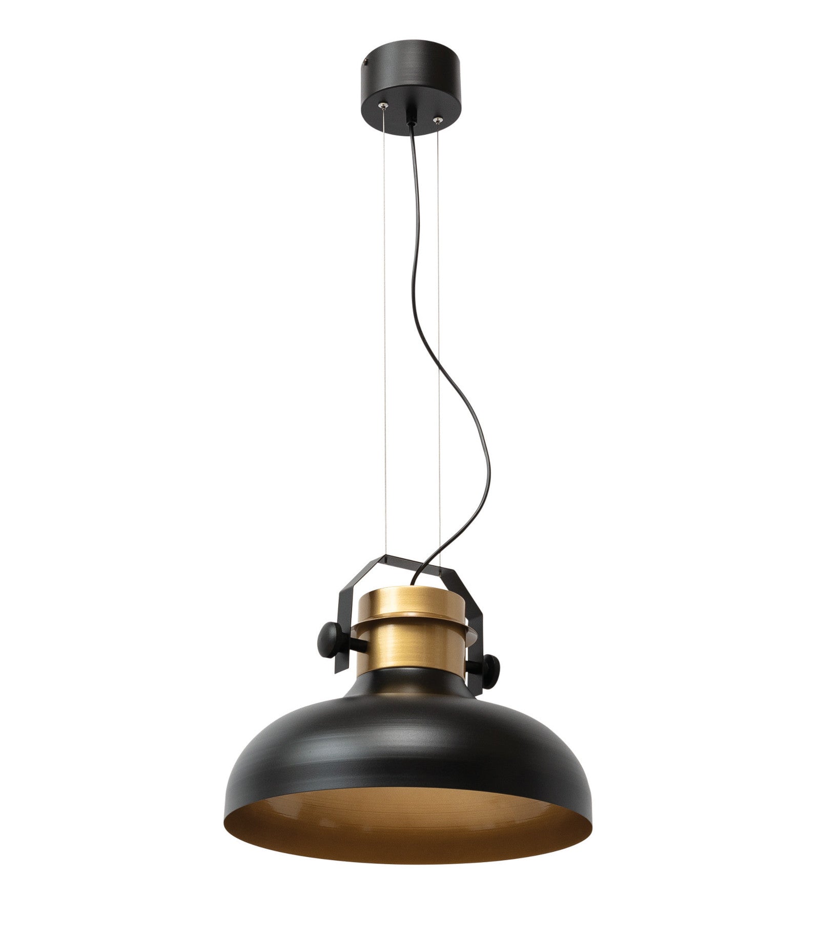 Lampa wisząca Stealle czarno-złota 40×130 cm – widok z przodu (packshot na białym tle)