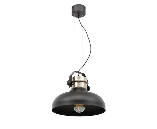 Lampa wisząca Stealle czarny/srebrny 40×130 cm – packshot na białym tle z żarówką