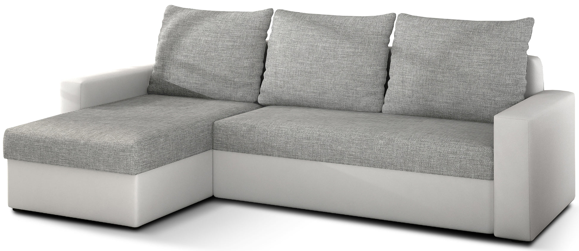 Narożnik Livio w tkaninie Sawana 21 szary z białymi bokami Soft 17 – ujęcie produktowe.