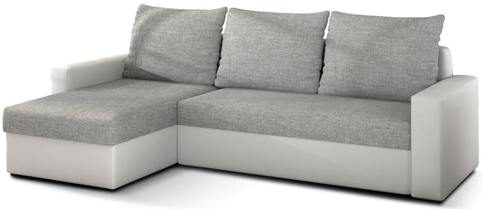 Narożnik Livio w tkaninie Sawana 21 szary z białymi bokami Soft 17 – ujęcie produktowe.