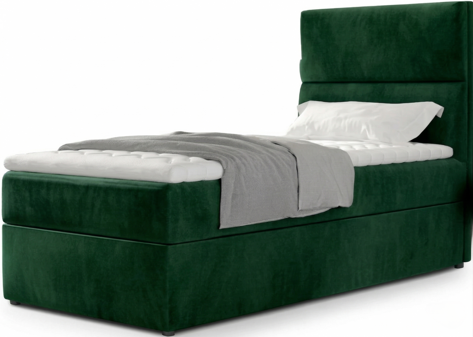 Zielone łóże Arco 90x200 widok z boku