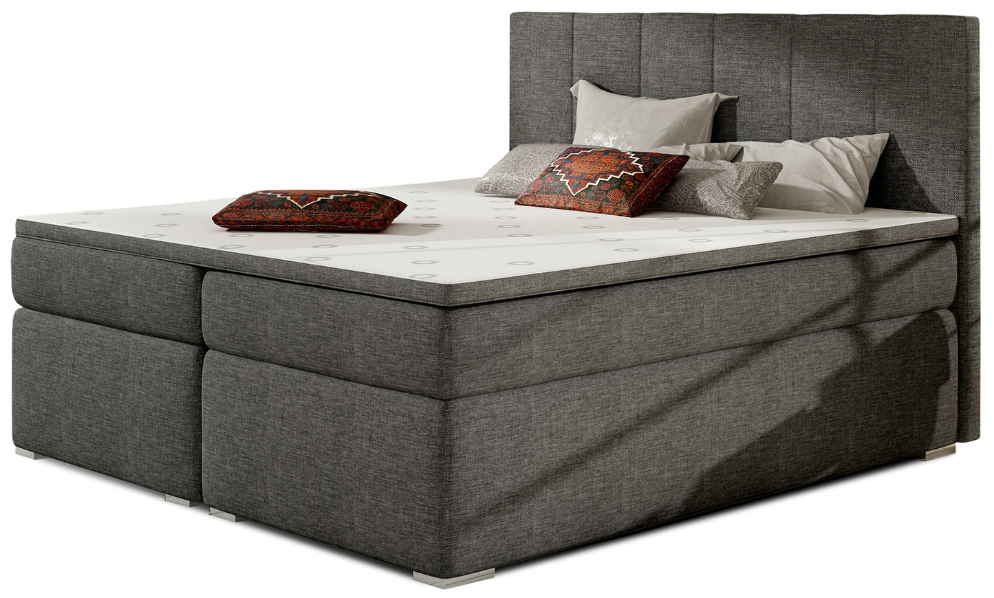 Łóżko Bolero 160x200 w kolorze Sawana 05 ciemnoszary – widok produktu na białym tle.