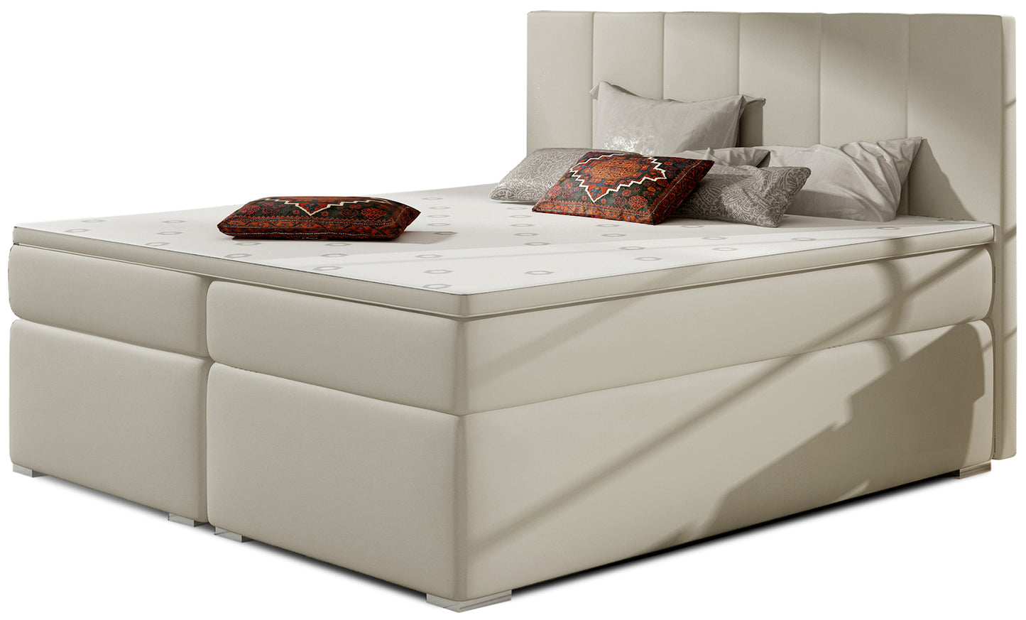 Łóżko Bolero 180x200 w kolorze Soft 33 jasnobeżowy – widok produktu na białym tle.