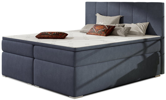Łóżko Bolero 160x200 w kolorze Soro 76 granatowy – widok produktu na białym tle.