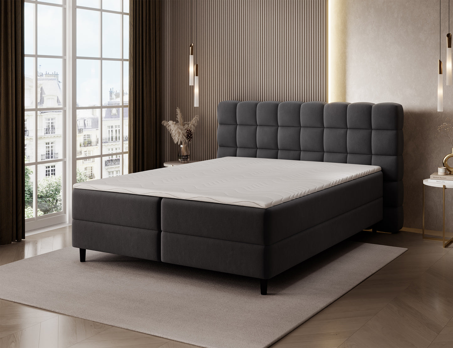 Materac łóżka Camma Lukso 10 czarne, wygodne i sprężyste wypełnienie zapewniające komfortowy i zdrowy sen każdej nocy