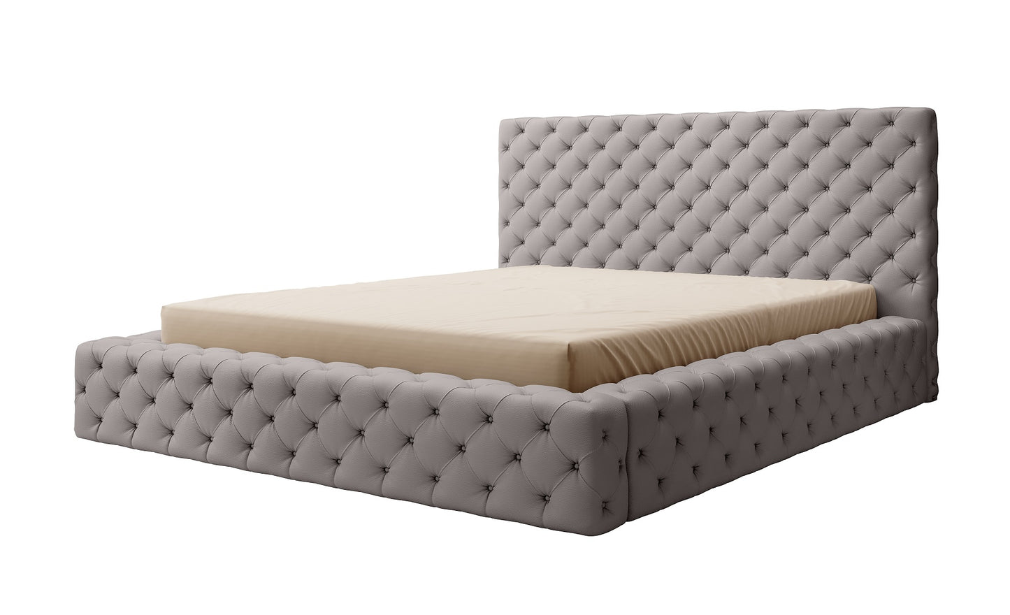 Łóżko Princce 160x200 w kolorze Softis 29 szary – widok produktu na białym tle.