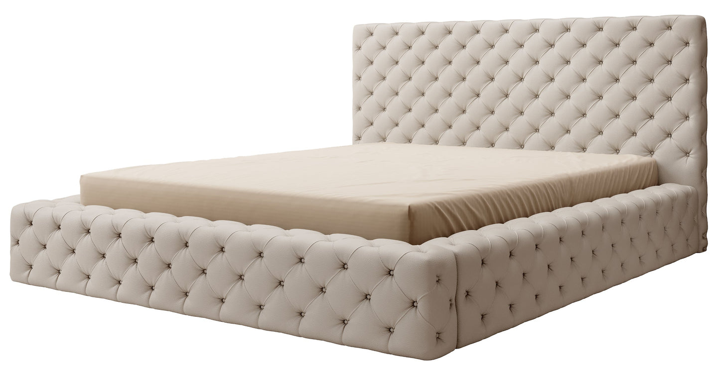 Łóżko Princce 160x200 w kolorze Softis 33 beżowy – widok produktu na białym tle.