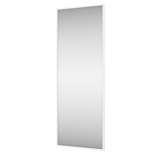Lustro Aruba w kolorze białym – widok studyjny – prostokątne lustro w białej, minimalistycznej ramie, przeznaczone do montażu na ścianie.