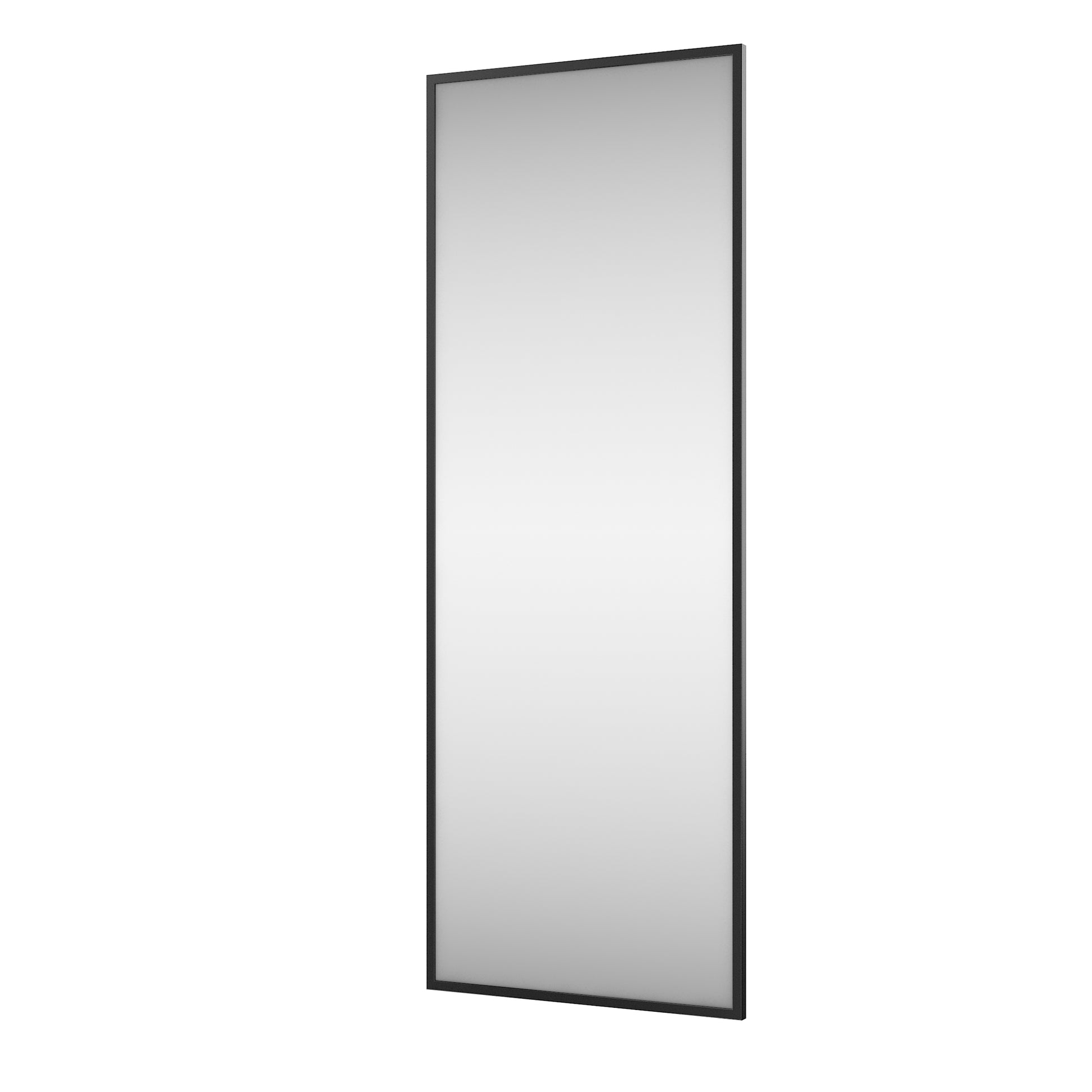 Lustro Aruba w kolorze czarnym – widok studyjny – prostokątne lustro w czarnej, minimalistycznej ramie, przeznaczone do montażu na ścianie.