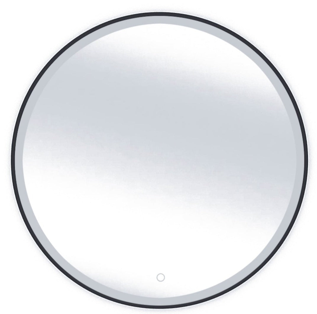 Okrągłe lustro Divissi L 60 cm z podświetleniem LED i dotykowym włącznikiem, widok produktu na białym tle.