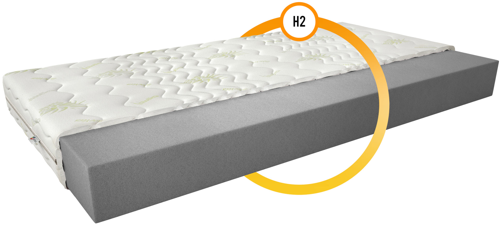 Materac Lino I 80x200 cm z pokrowcem Aloe Vera, oznaczenie twardości H2.