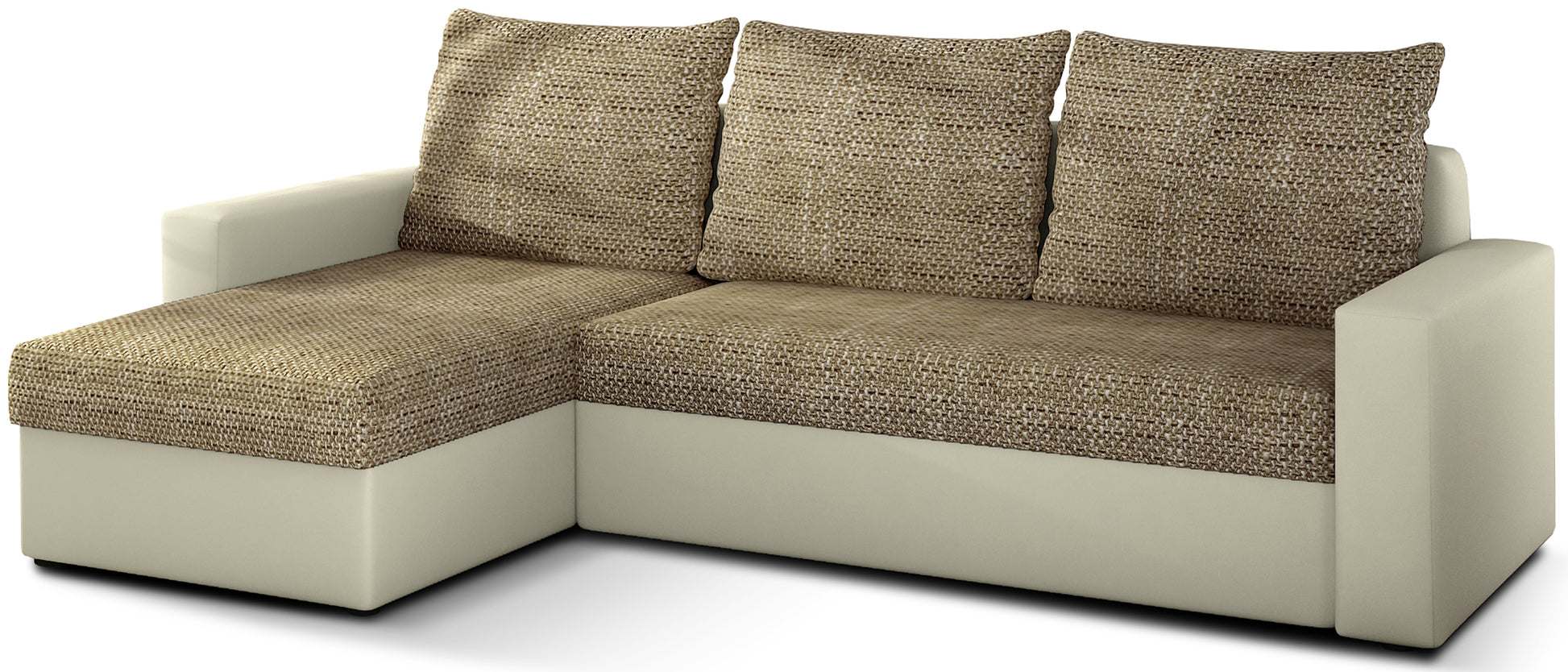 Narożnik Livio, Berlin 03 ciemnobeż + Soft 33 beż, sofa narożna do salonu, układ uniwersalny