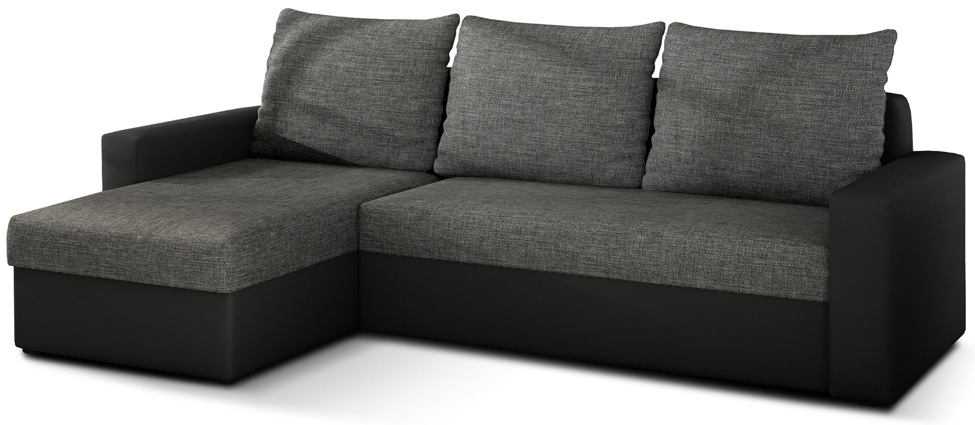 Narożnik Livio, tkanina Sawana 05 ciemnoszary + Soft 11 czarny, dwukolorowa sofa narożna