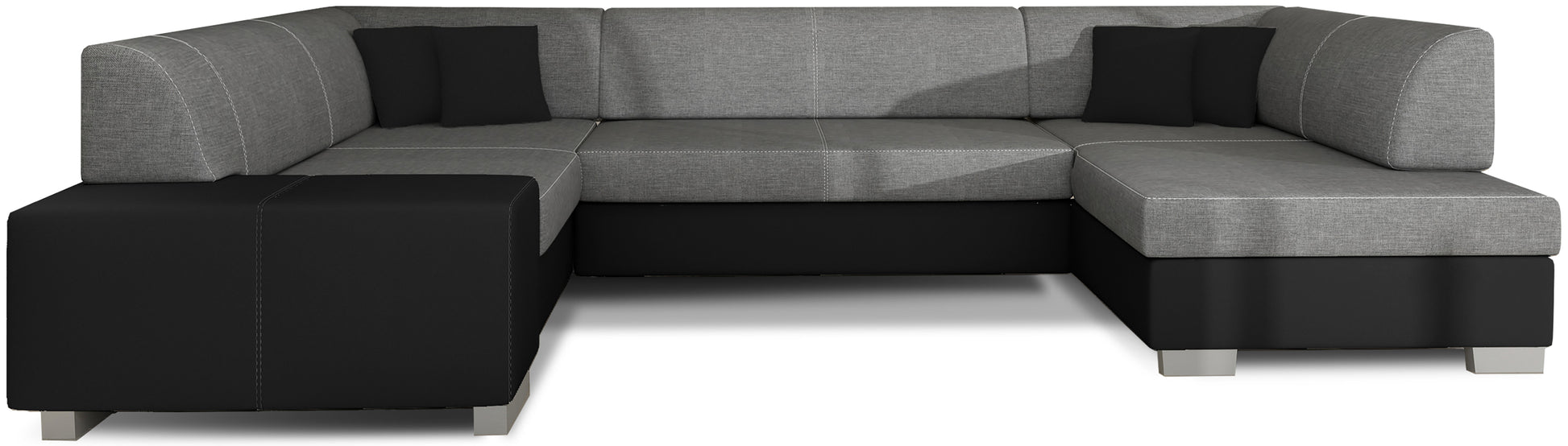 Narożnik Havana Sawana 05 ciemnoszary z czarnymi elementami Soft 11, nowoczesna sofa narożna na białym tle