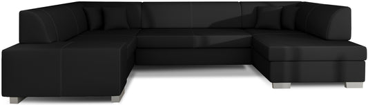 Narożnik Havana Soft 11 czarny, nowoczesna sofa narożna w czarnej tkaninie na białym tle