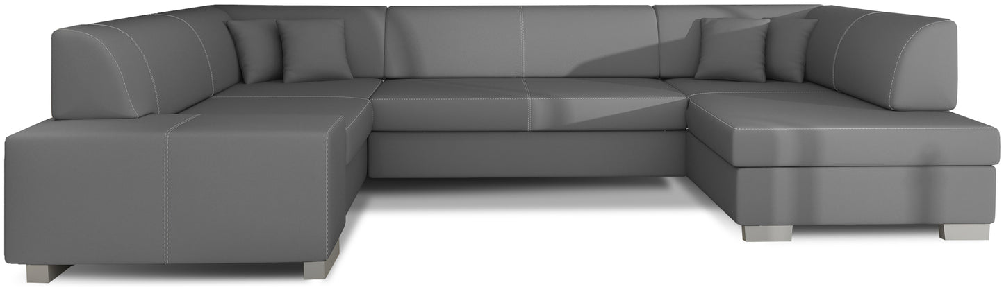 Narożnik Havana Soft 29 szary, nowoczesna sofa narożna w odcieniu szarości na białym tle