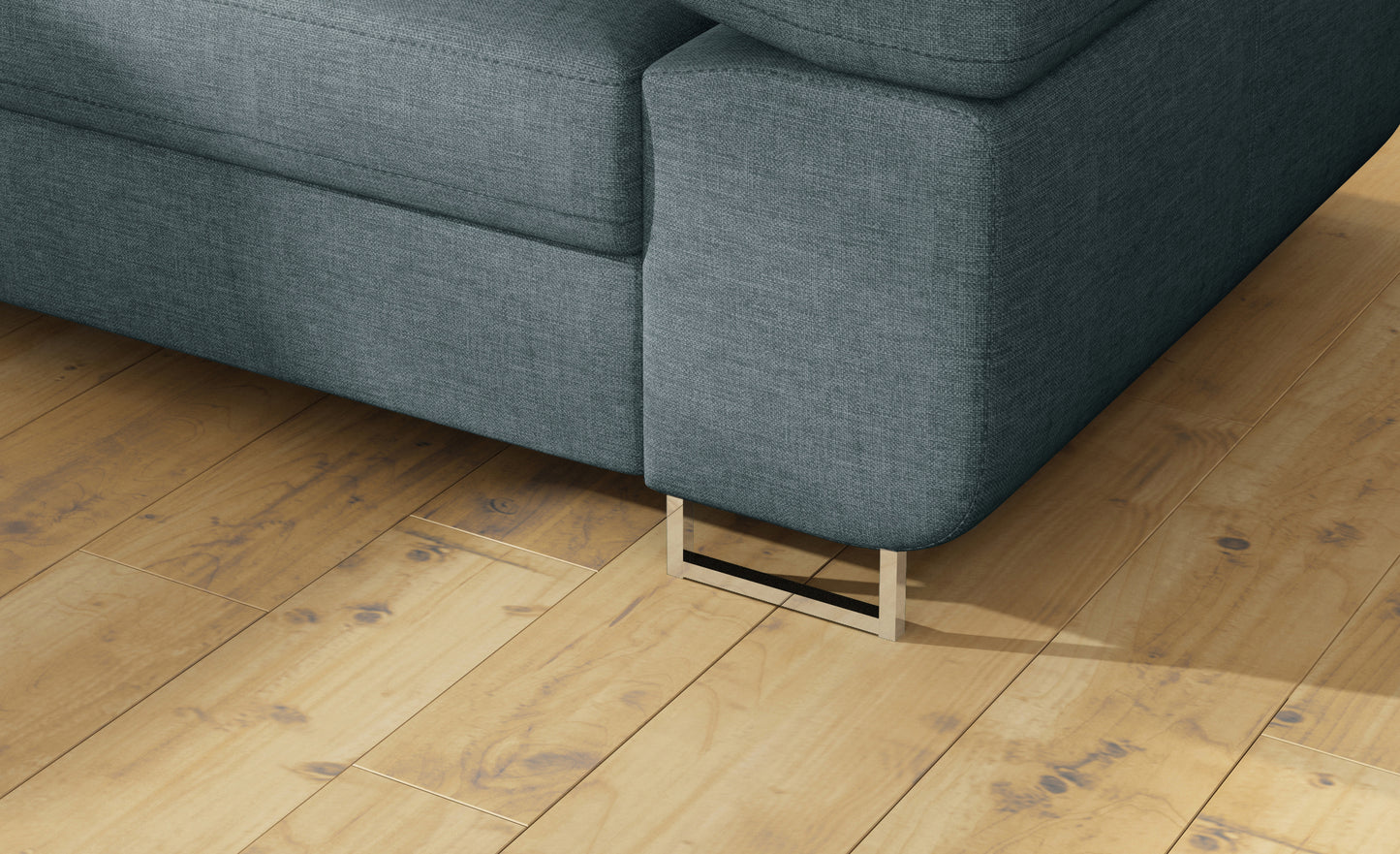 Detal metalowej nóżki narożnika Anton Cover 17 niebieski.