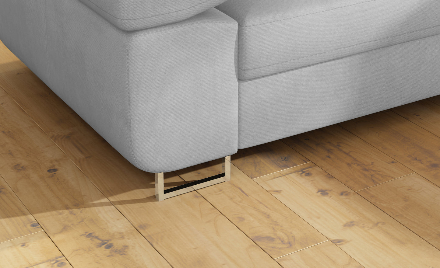 Detal metalowej nóżki narożnika Anton Paros 05 jasnoszary.