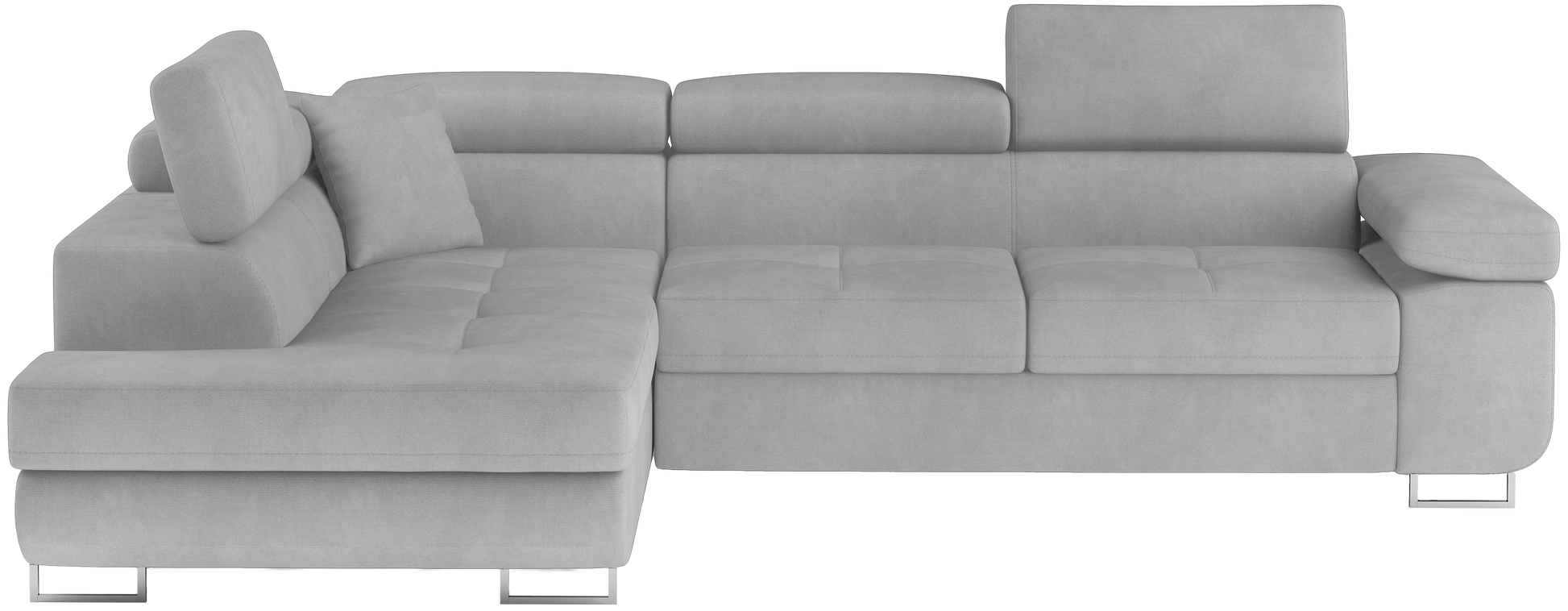 Narożnik Anton Paros 05 jasnoszary – widok frontalny w układzie lewym.