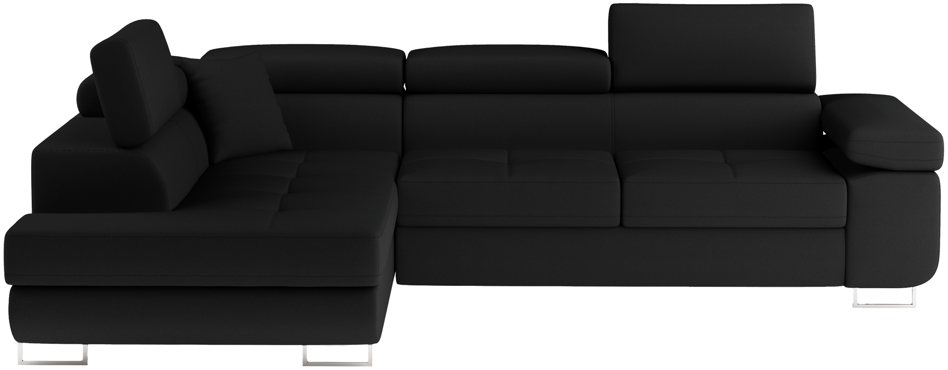 Narożnik Anton Sawana 14 czarny – widok frontalny w układzie lewym.