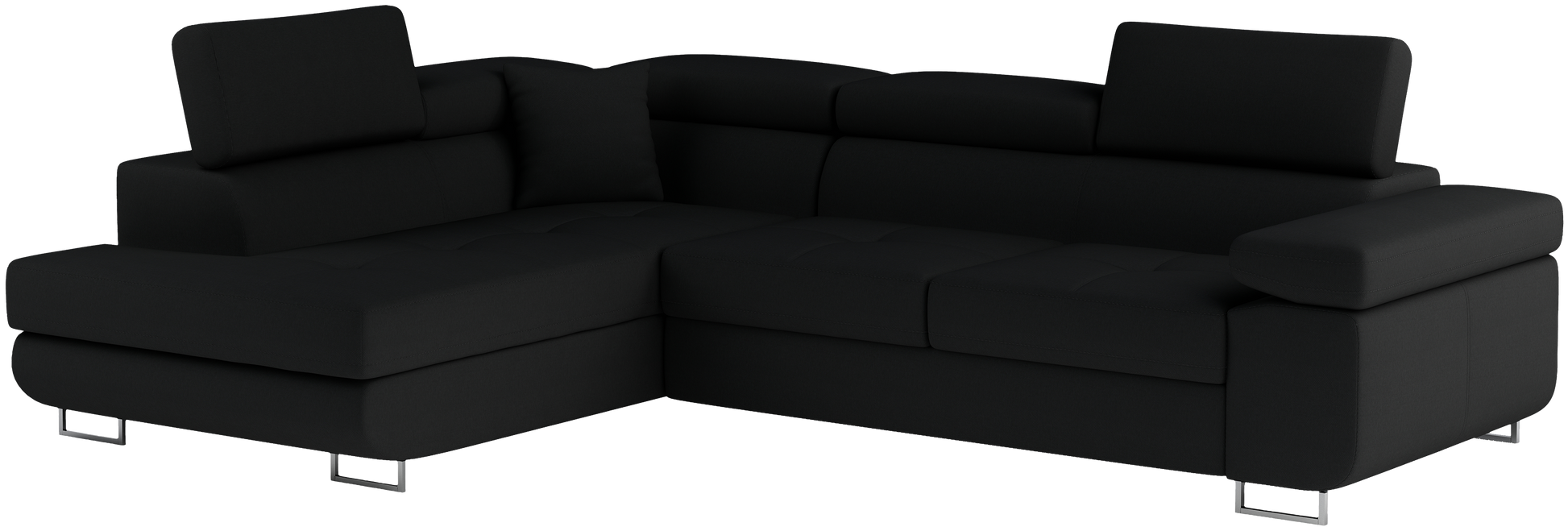 Narożnik Anton w kolorze Sawana 14 czarny, układ lewy – widok z przodu pod kątem.