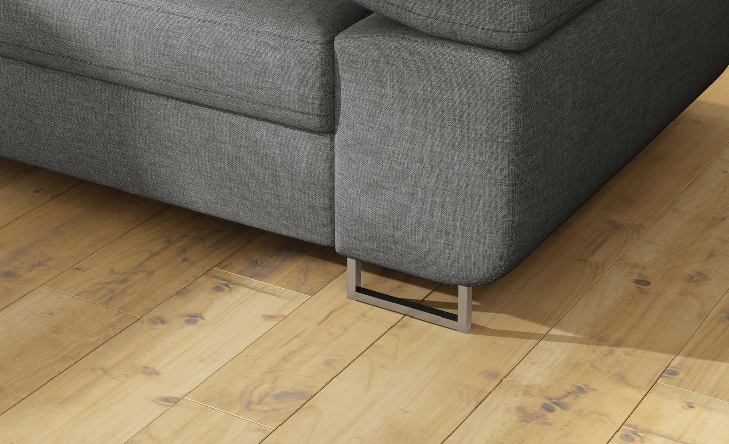 Detal metalowej nóżki narożnika Anton Sawana 21 szary.