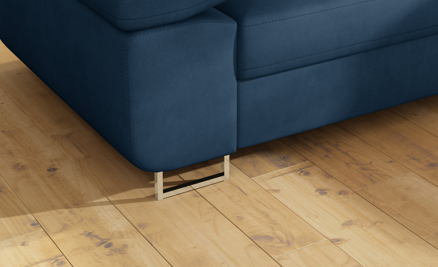 Detal metalowej nóżki narożnika Anton Kronos 09 granatowy.