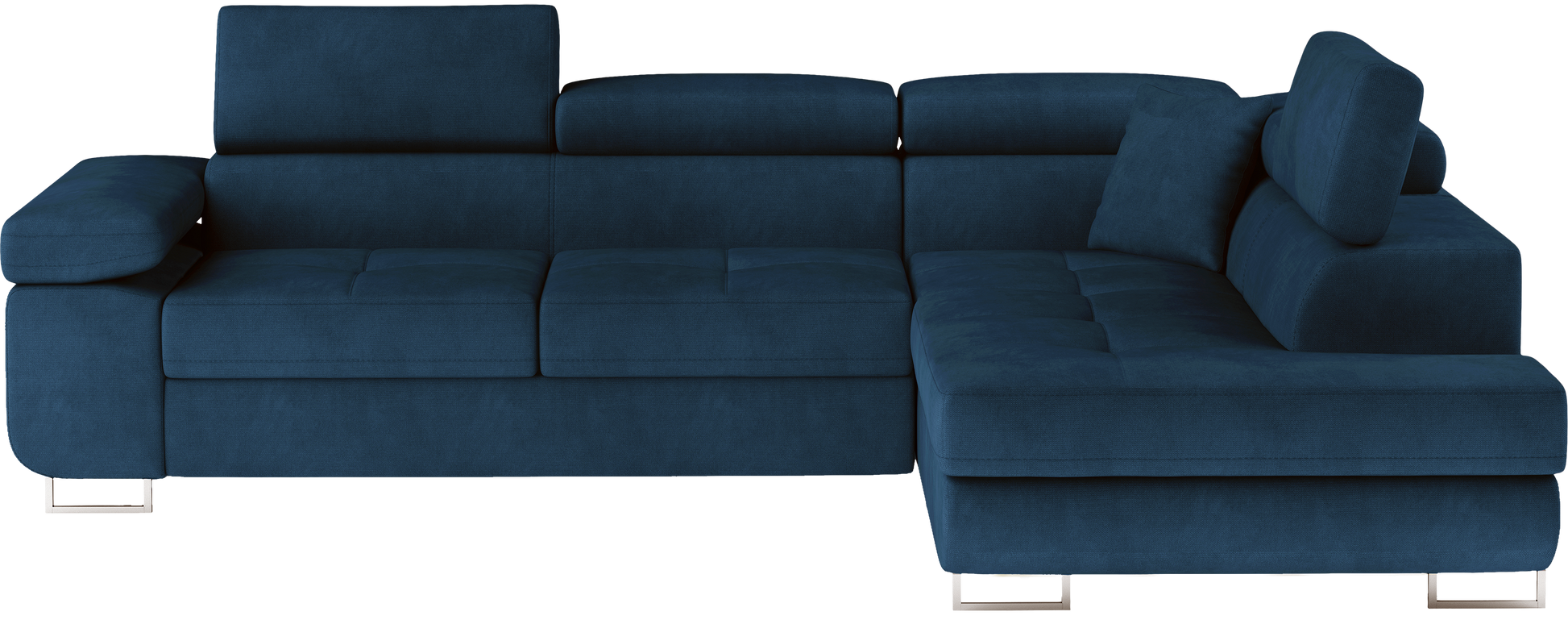 Narożnik Anton Kronos 09 granatowy – widok frontalny w układzie prawym.