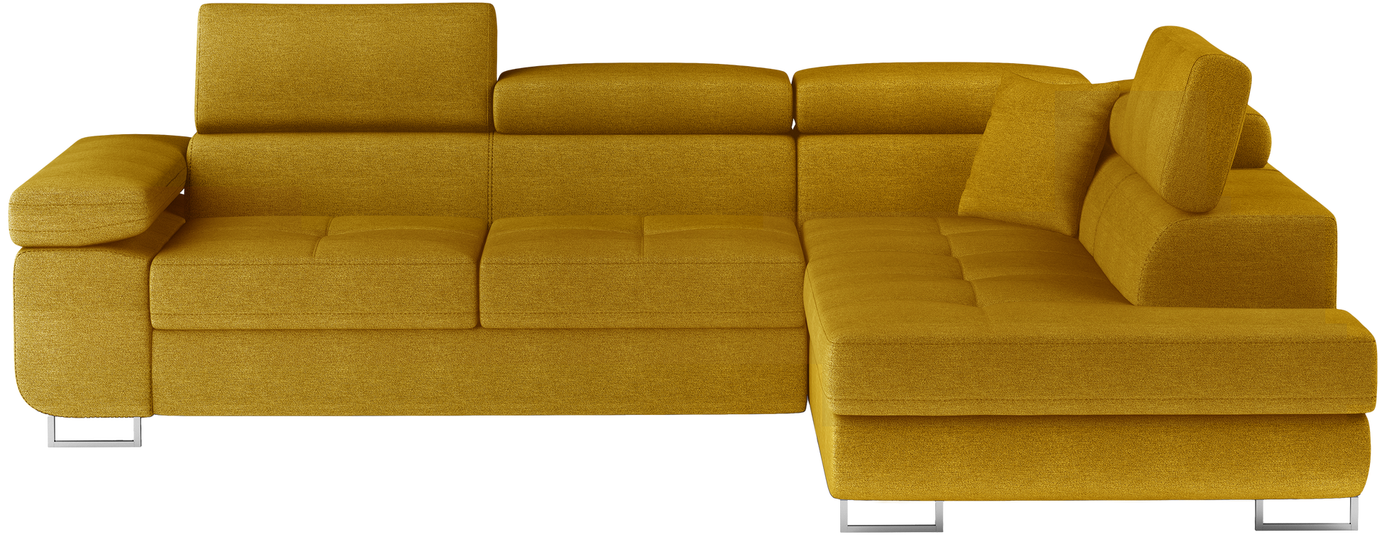 Narożnik Anton Omega 68 żółty – widok frontalny w układzie prawym.