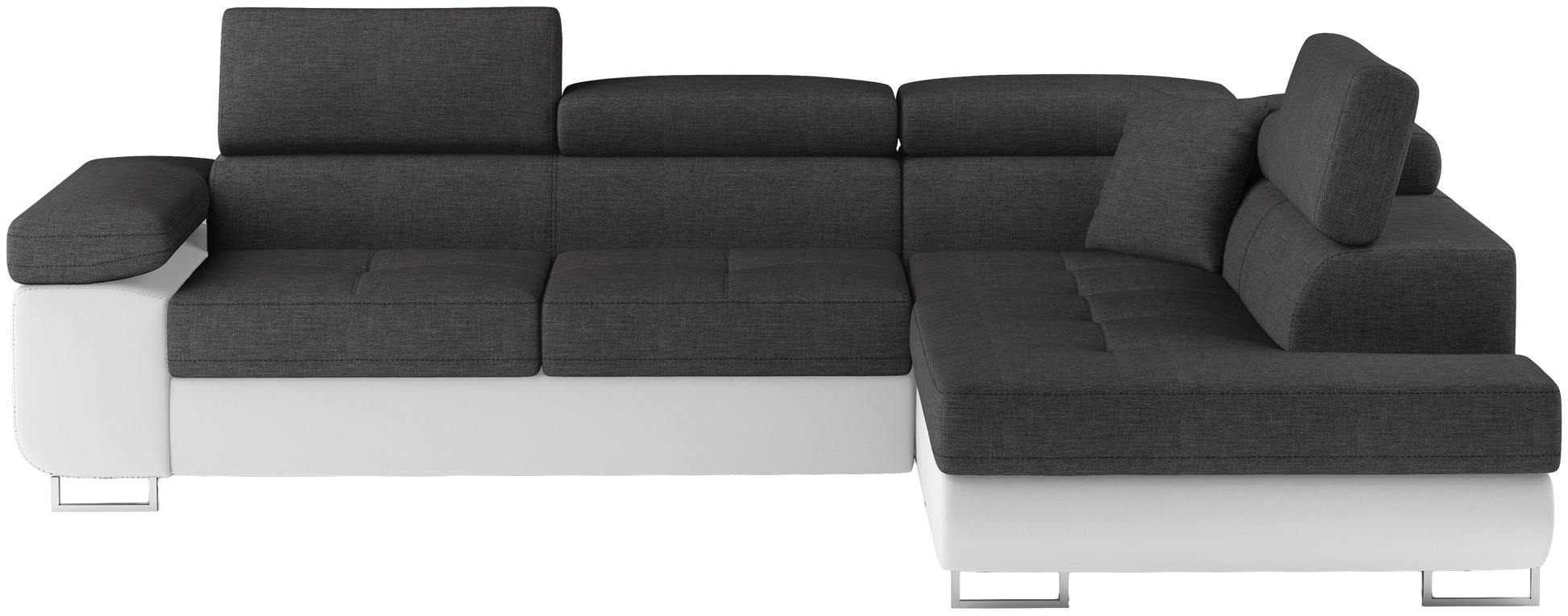 Narożnik Anton Sawana 05 ciemnoszary / Soft 17 biały – widok frontalny w układzie prawym.