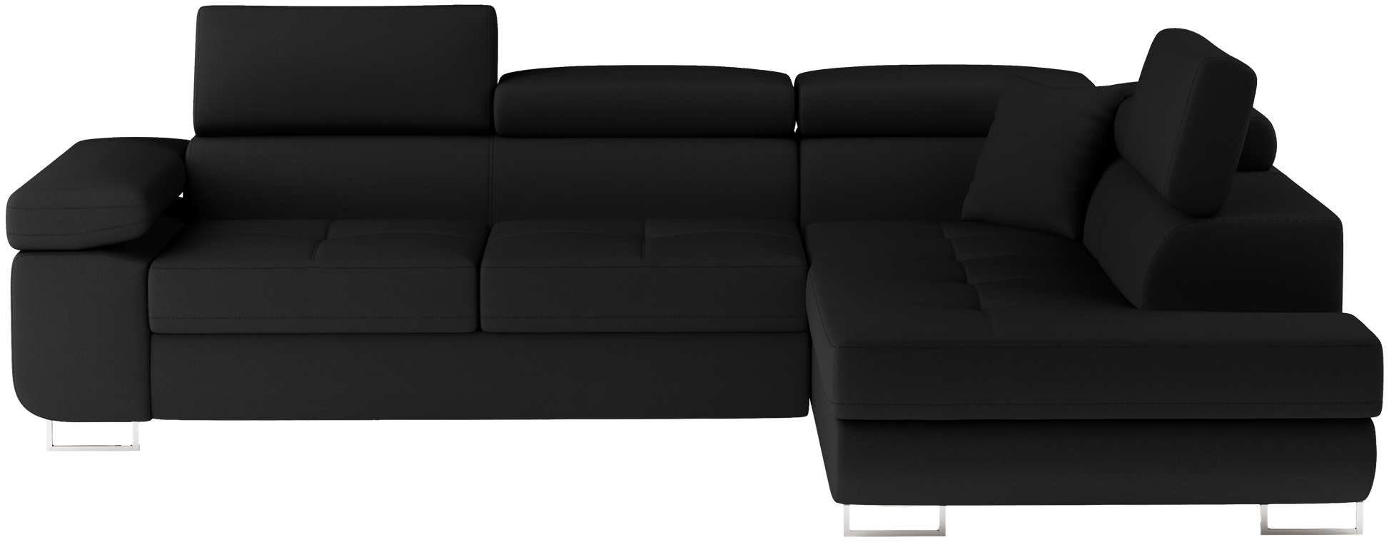 Narożnik Anton Sawana 14 czarny – widok frontalny w układzie prawym.