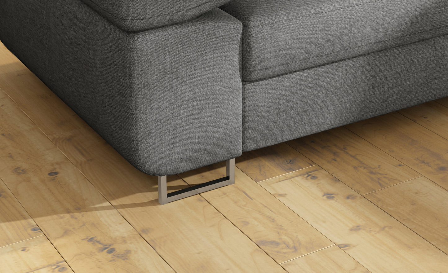 Detal metalowej nóżki narożnika Anton Sawana 21 szary.