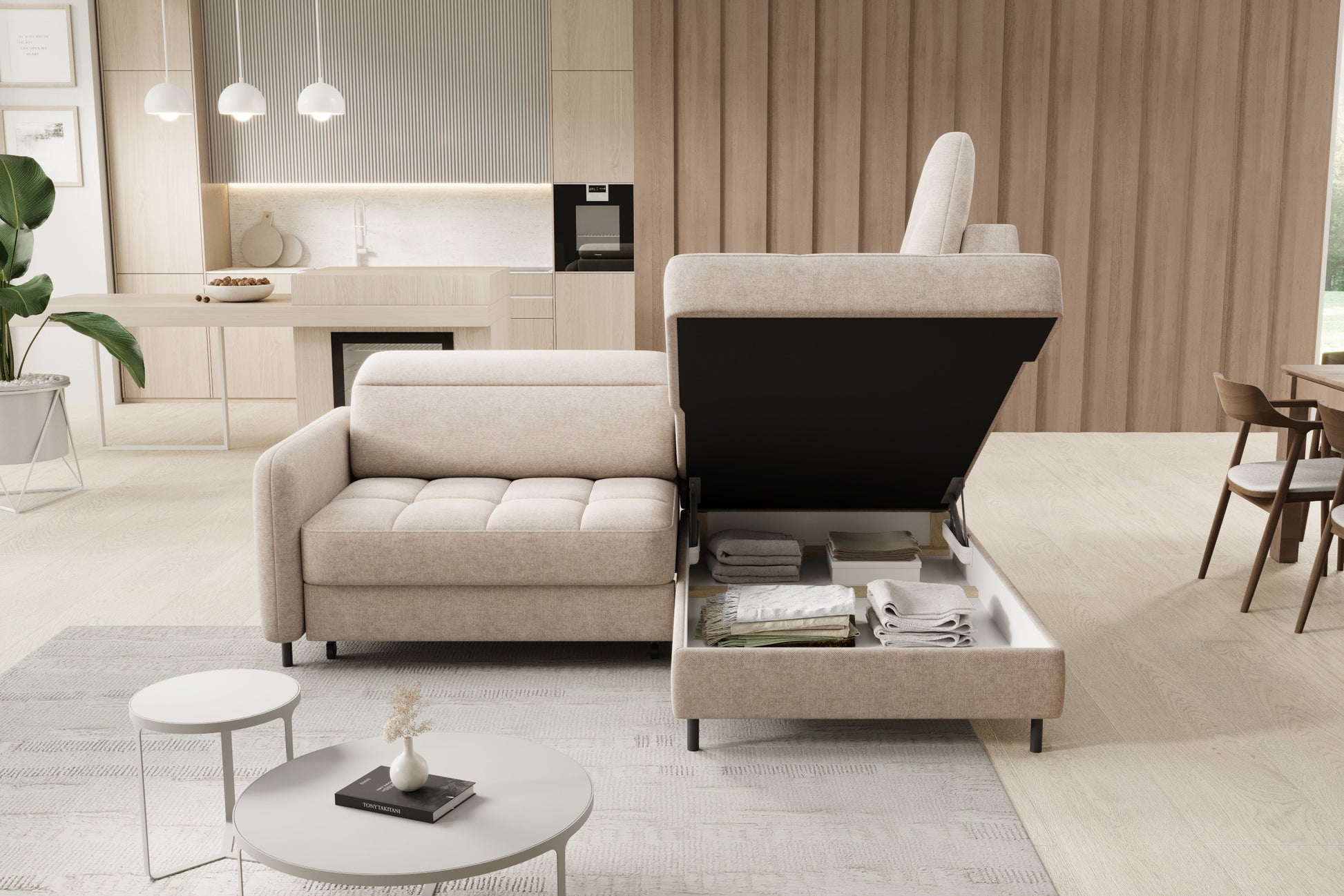 Pojemnik na pościel – narożnik Barea prawy, Raquel 18