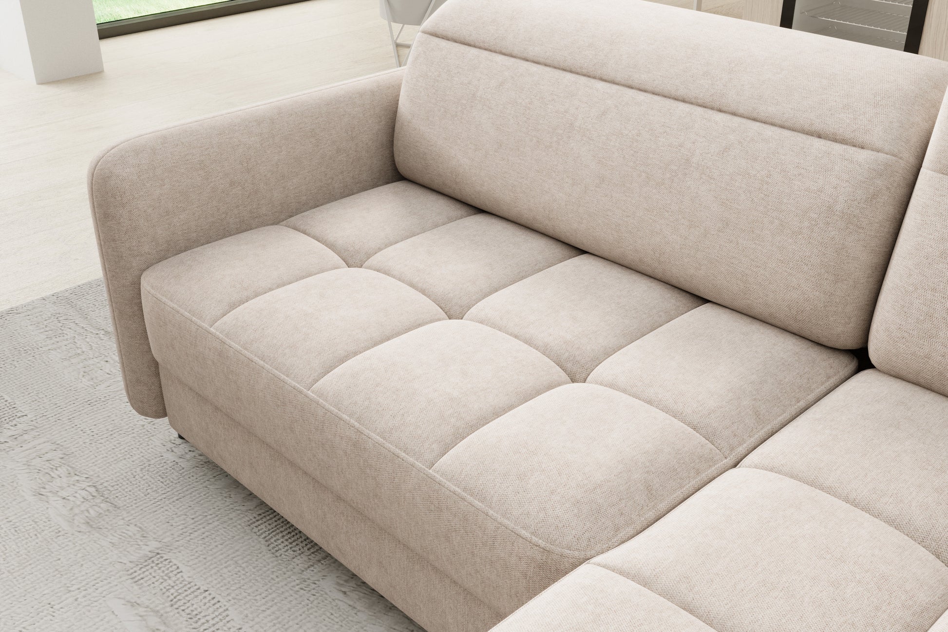 Detal tkaniny, siedziska i regulowanych zagłówków – Barea prawy Raquel 18