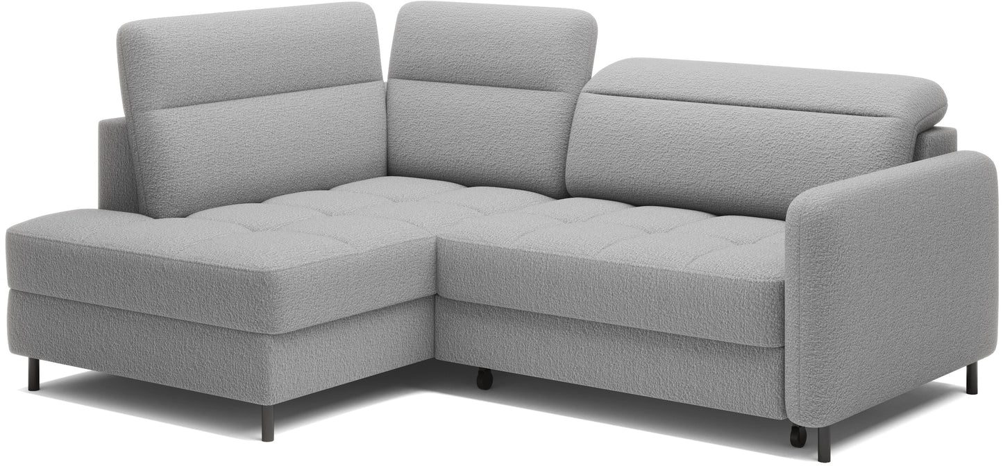 Narożnik Barea, Royal 04 szary, układ lewy, ujęcie perspektywiczne.