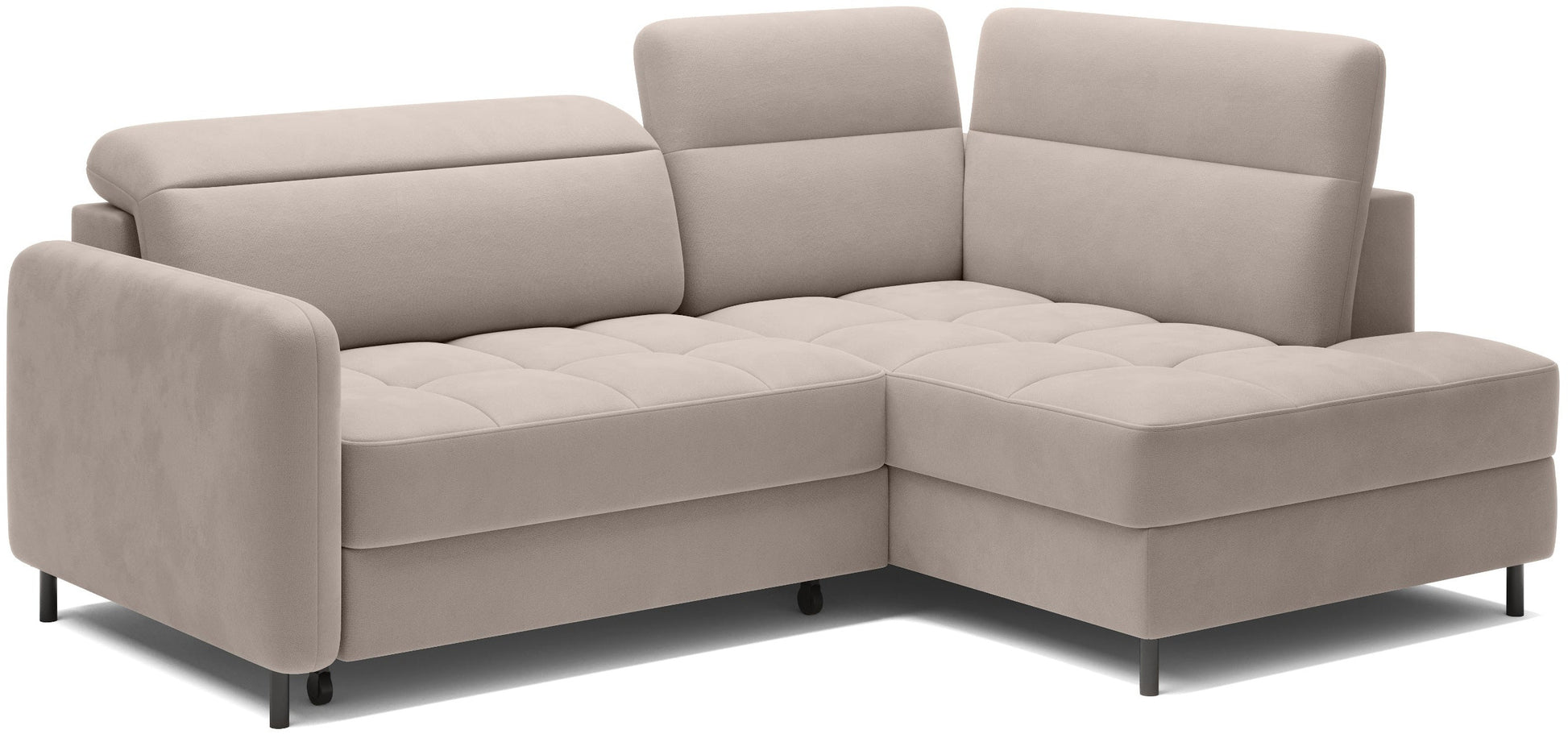 Narożnik Barea Sola 18 jasnobeżowy, układ prawy – ujęcie perspektywiczne 3/4