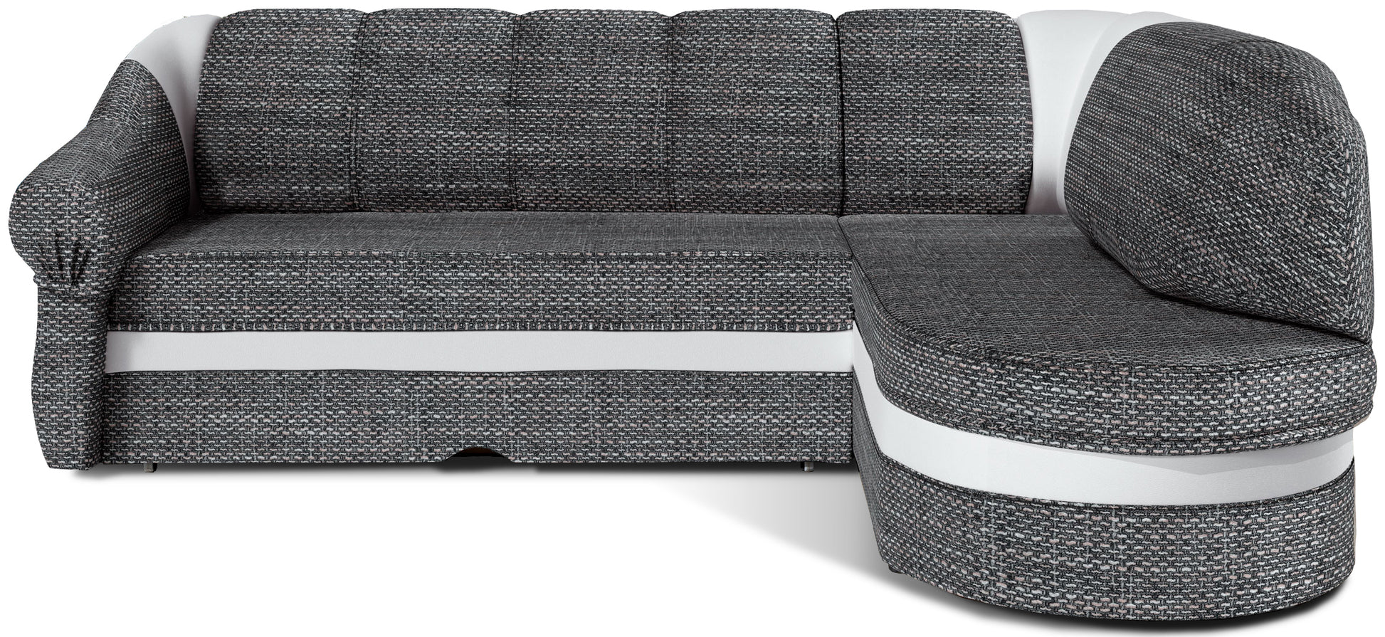 Narożnik Benano lewostronny, Berlin 01 szary z białymi wstawkami Soft 17 – zdjęcie produktowe