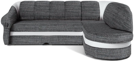 Narożnik Benano lewostronny, Berlin 01 szary z białymi wstawkami Soft 17 – zdjęcie produktowe