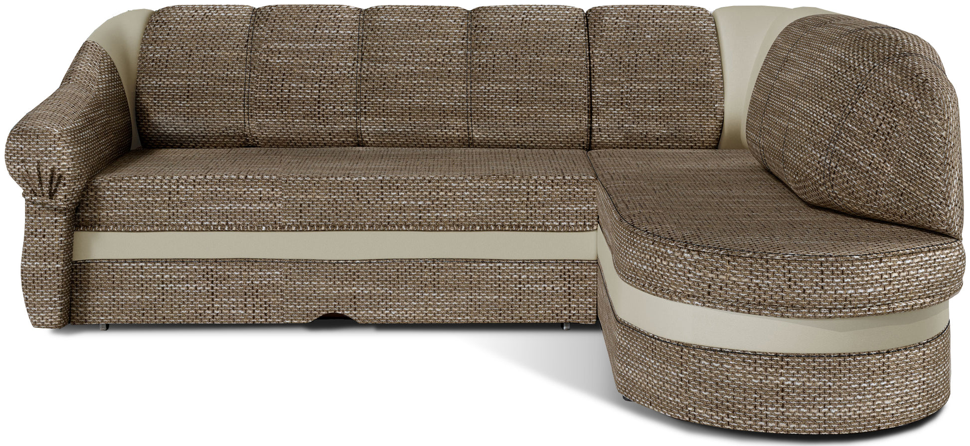 Narożnik Benano lewostronny, Berlin 03 ciemnobeżowy z beżowymi wstawkami Soft 33 – zdjęcie produktowe