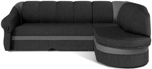 Narożnik Benano lewostronny, Inari 96 ciemnoszary z szarymi wstawkami Soft 29 – zdjęcie produktowe