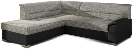 Narożnik Bergen lewostronny, Berlin 01 szary z czarnymi wstawkami Soft 11 – zdjęcie produktowe