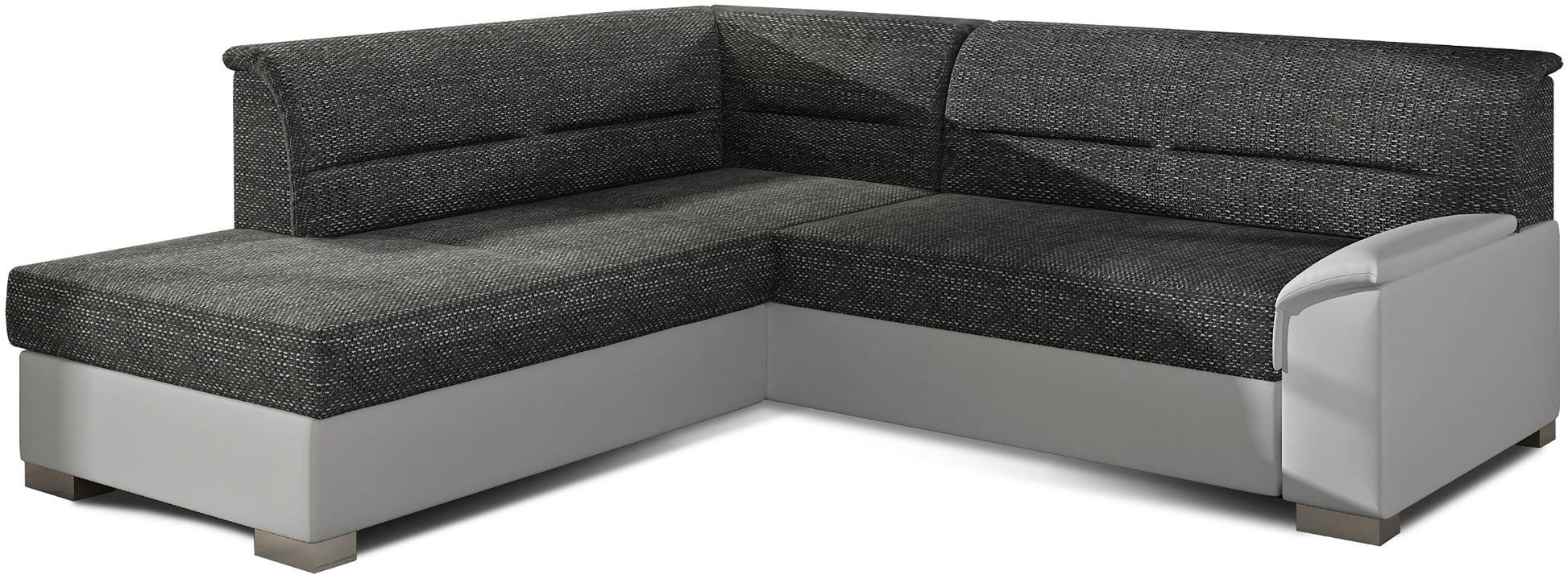 Narożnik Bergen lewostronny, Berlin 02 czarny z białymi wstawkami Soft 17 – zdjęcie produktowe