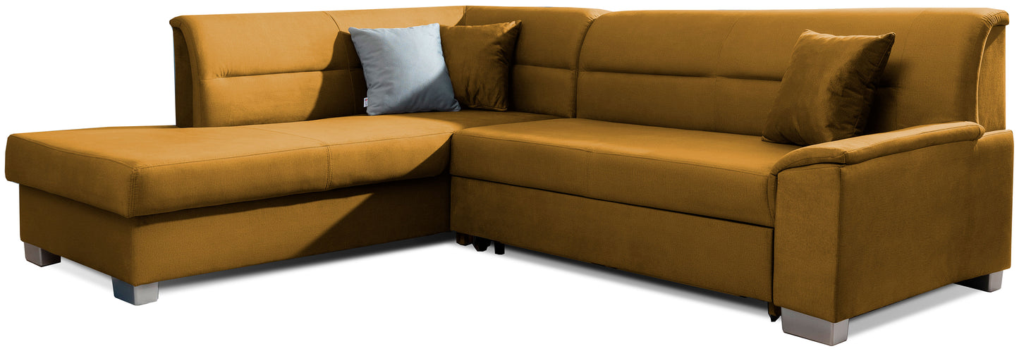 Narożnik Bergen lewostronny w tkaninie Monolith 48 żółty – zdjęcie produktowe