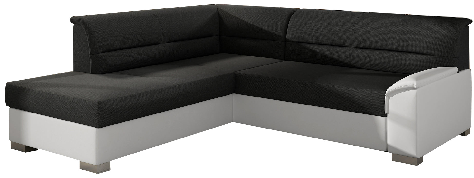 Narożnik Bergen lewostronny, Sawana 14 czarny z białymi wstawkami Soft 17 – zdjęcie produktowe