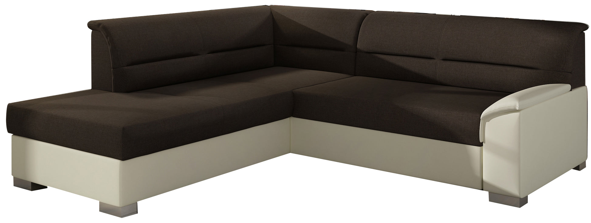 Narożnik Bergen lewostronny, Sawana 26 brązowy z beżowymi wstawkami Soft 33 – zdjęcie produktowe