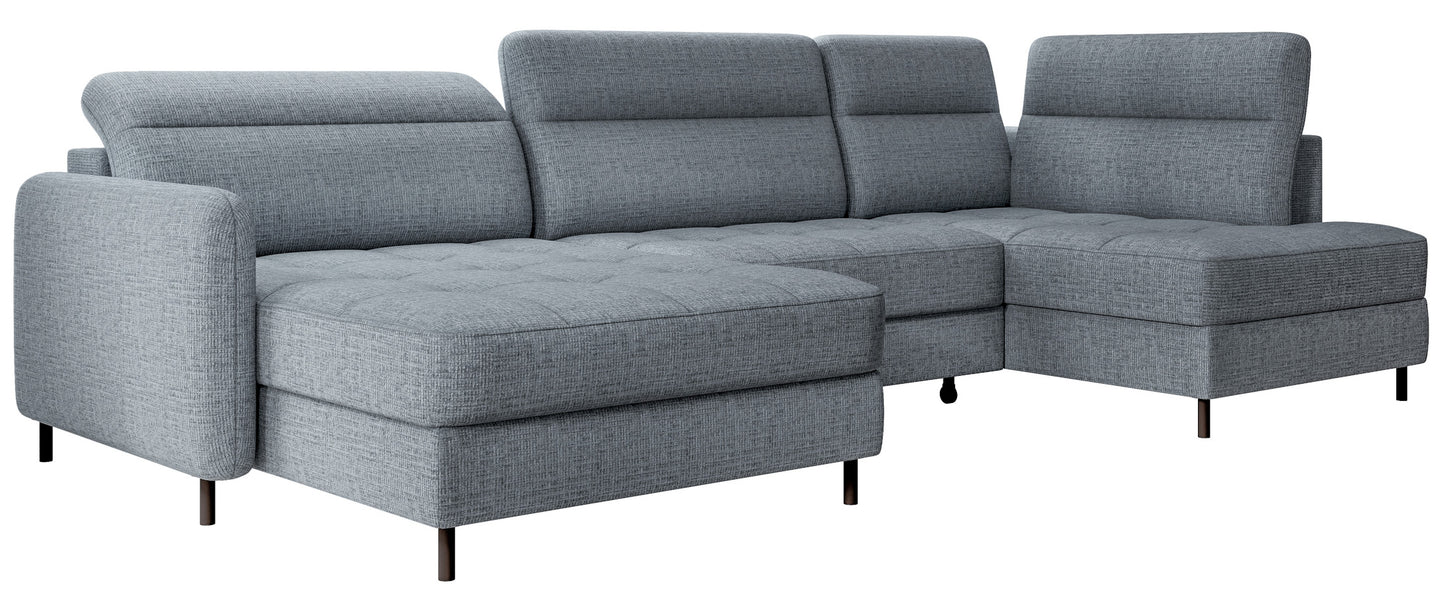 Narożnik z funkcją spania Berrto lewostronny w tkaninie Aubron 100 szary – zdjęcie produktowe